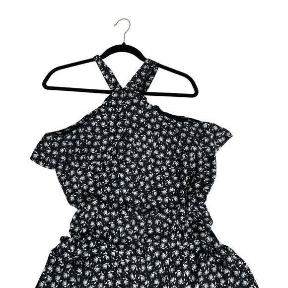 Ann Taylor LOFT, Black and White Floral Halter Romper size MP - Picture 7 of 10